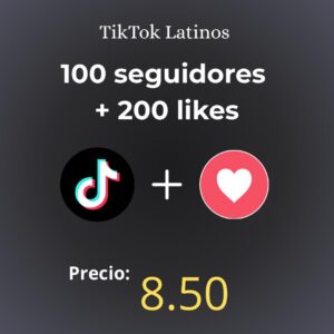 ✨TikTok Latinos: 100 seguidores + 200 likes
