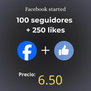 Facebook Started: 100 seguidores + 250 likes